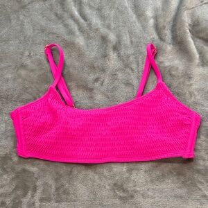 wild fable Neon Pink Smocked Bikini Bralette